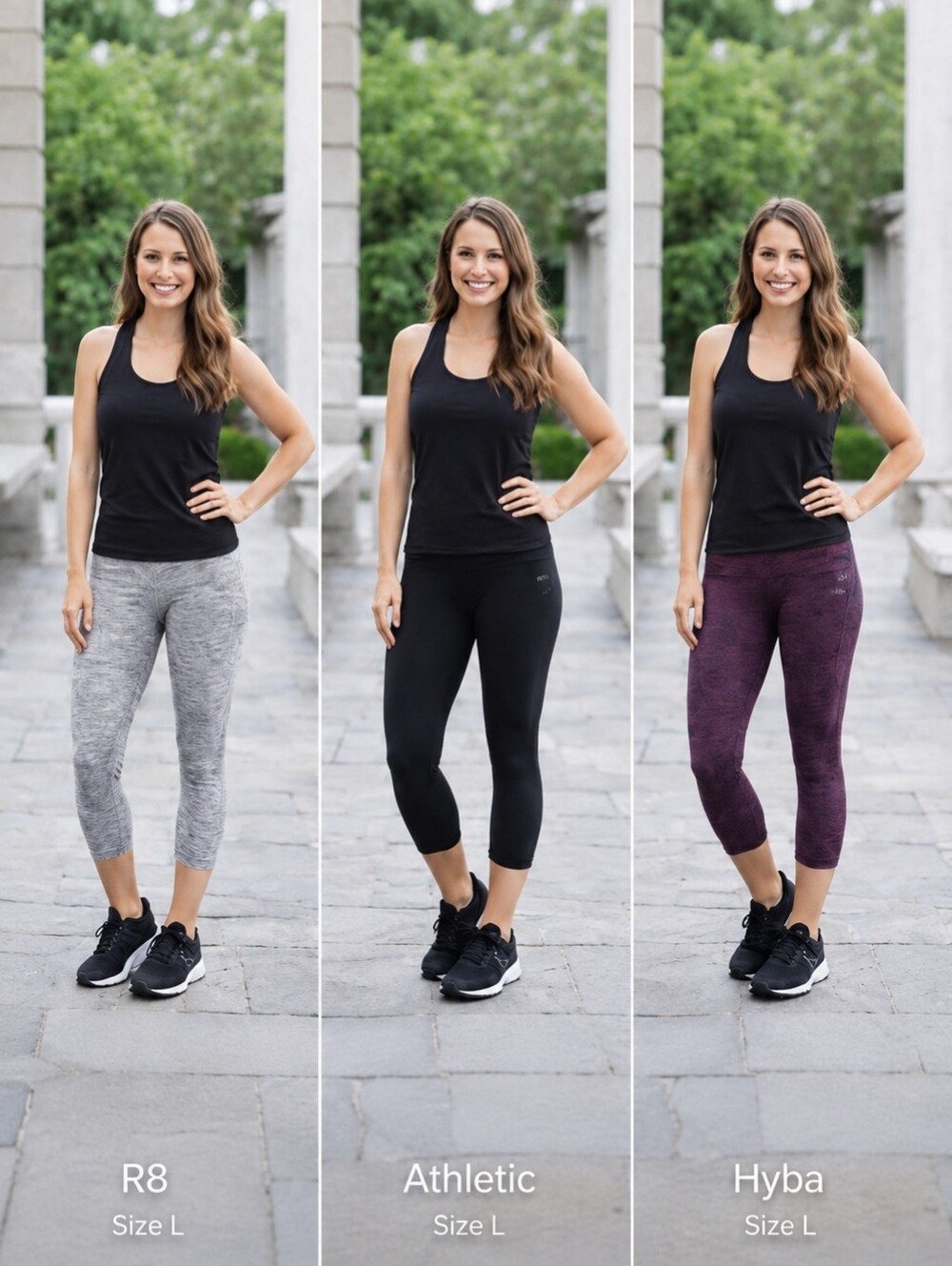 Lot of 3 Women's Athletic Leggings Size L Hyba Workout Gym Activewear